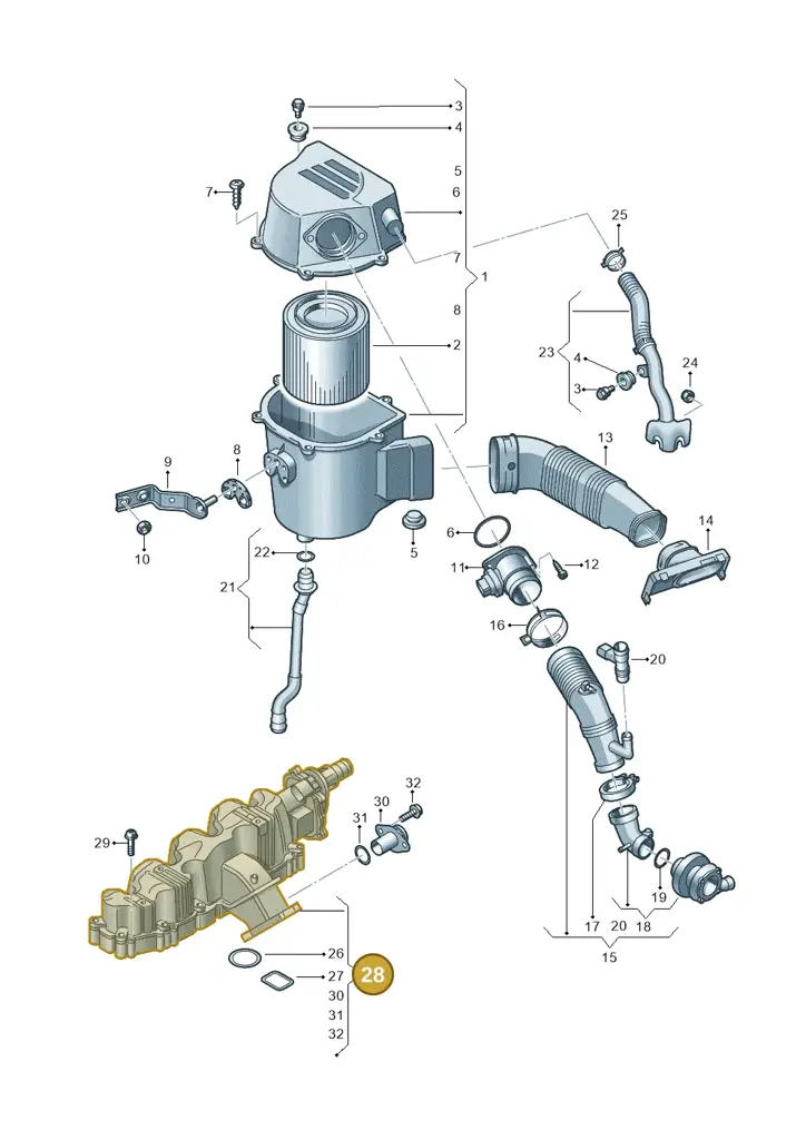 03L129711AQ — Skoda Roomster (2010-2015) diagram 672129500, position 28