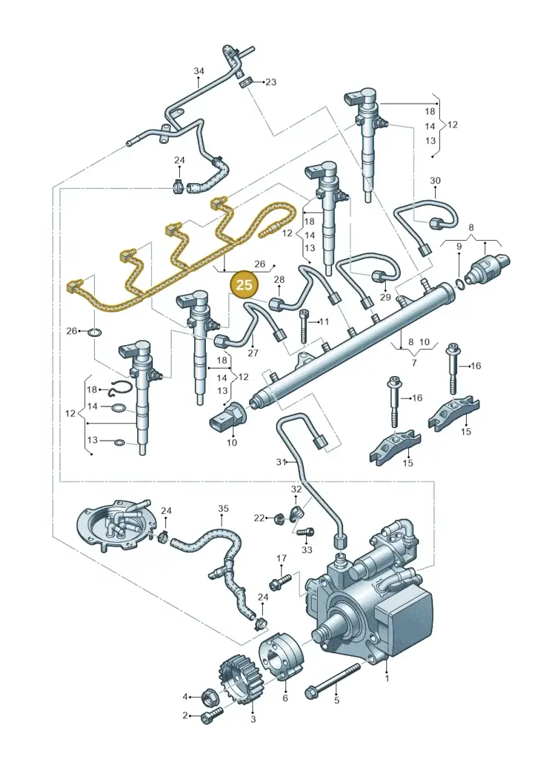 03L130235AF — Skoda Yeti (2013-2017) diagram 649130300, position 25