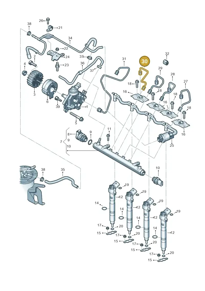 03L130301C — Skoda Yeti (2009-2013) diagram 634130400, position 30