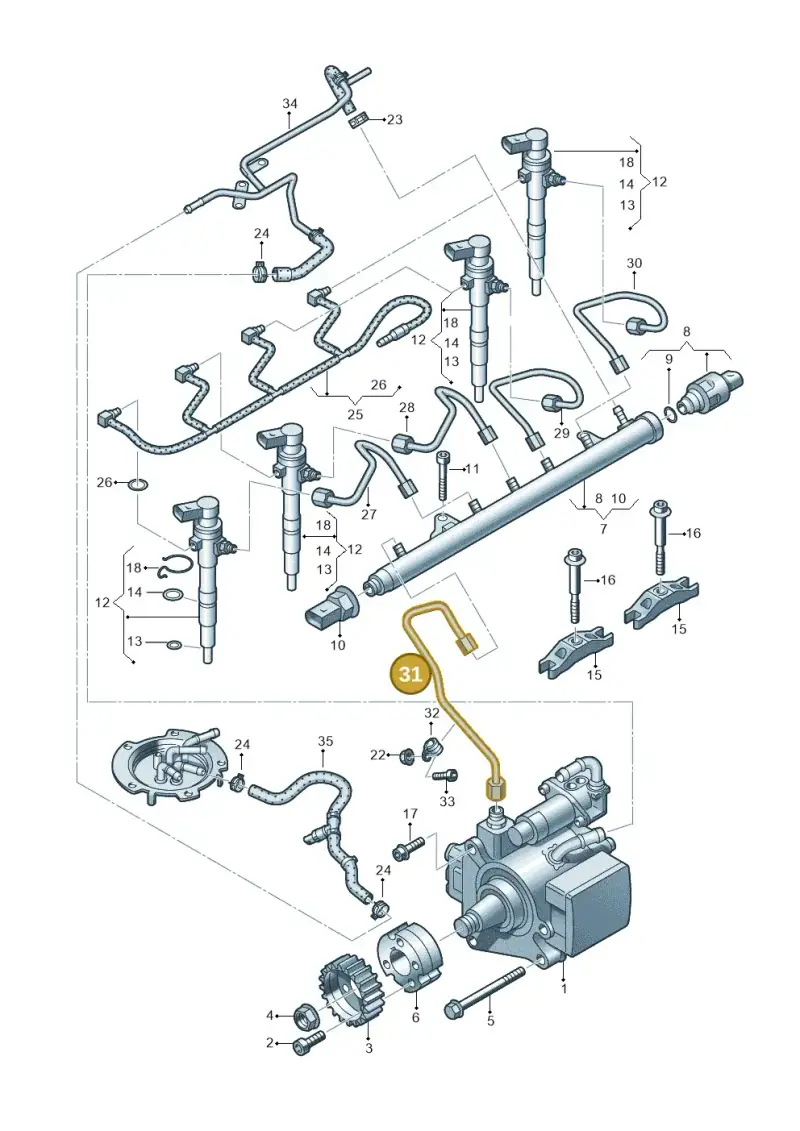 03L130321Q — Skoda Superb (2013-2015) diagram 649130300, position 31