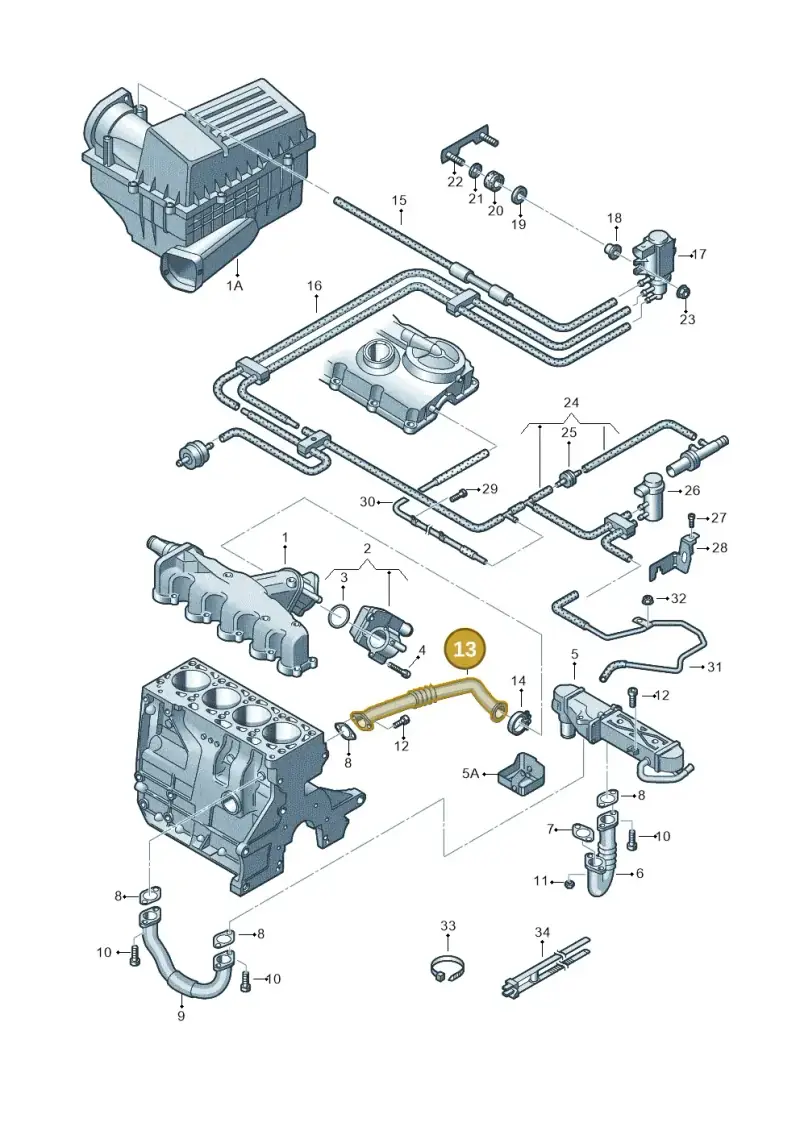03L131521R — Skoda Yeti (2013-2017) diagram 649131400, position 13