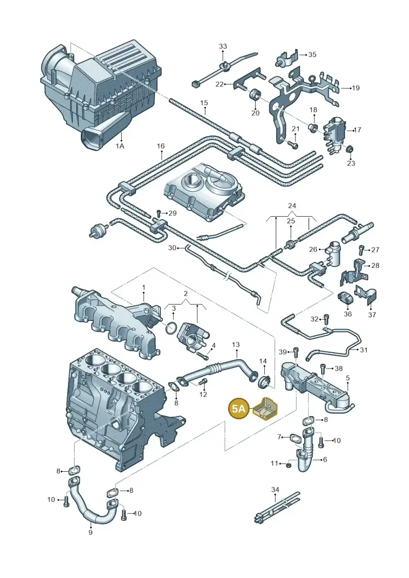 03L131531A — Skoda Yeti (2013-2017) diagram 694131500, position 5A