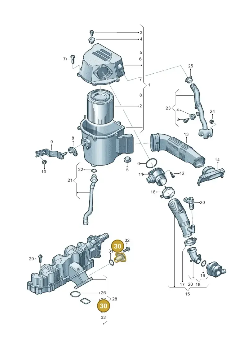 03L131819A — Skoda Rapid (2012-2022) diagram 672129500, position 30