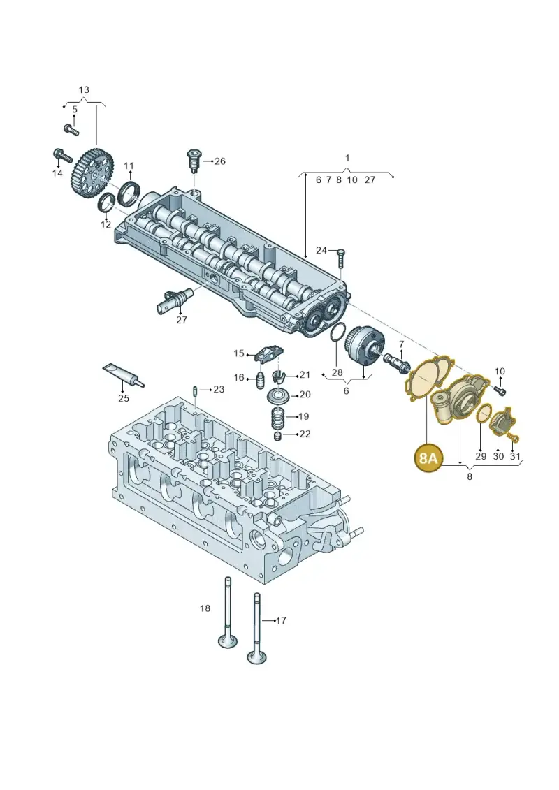 03L145215F — Skoda Superb Combi (2015-2024) diagram 780109250, position 8A
