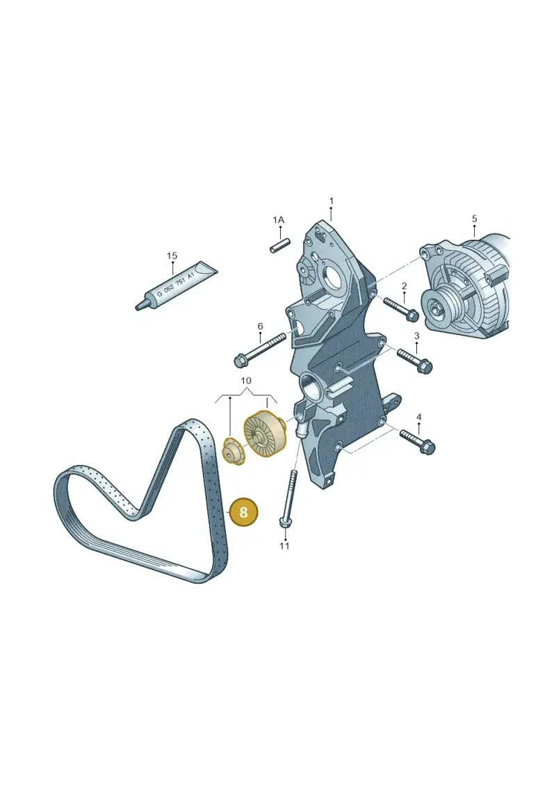 03L903137T — Skoda Yeti (2013-2017) diagram 649903600, position 8