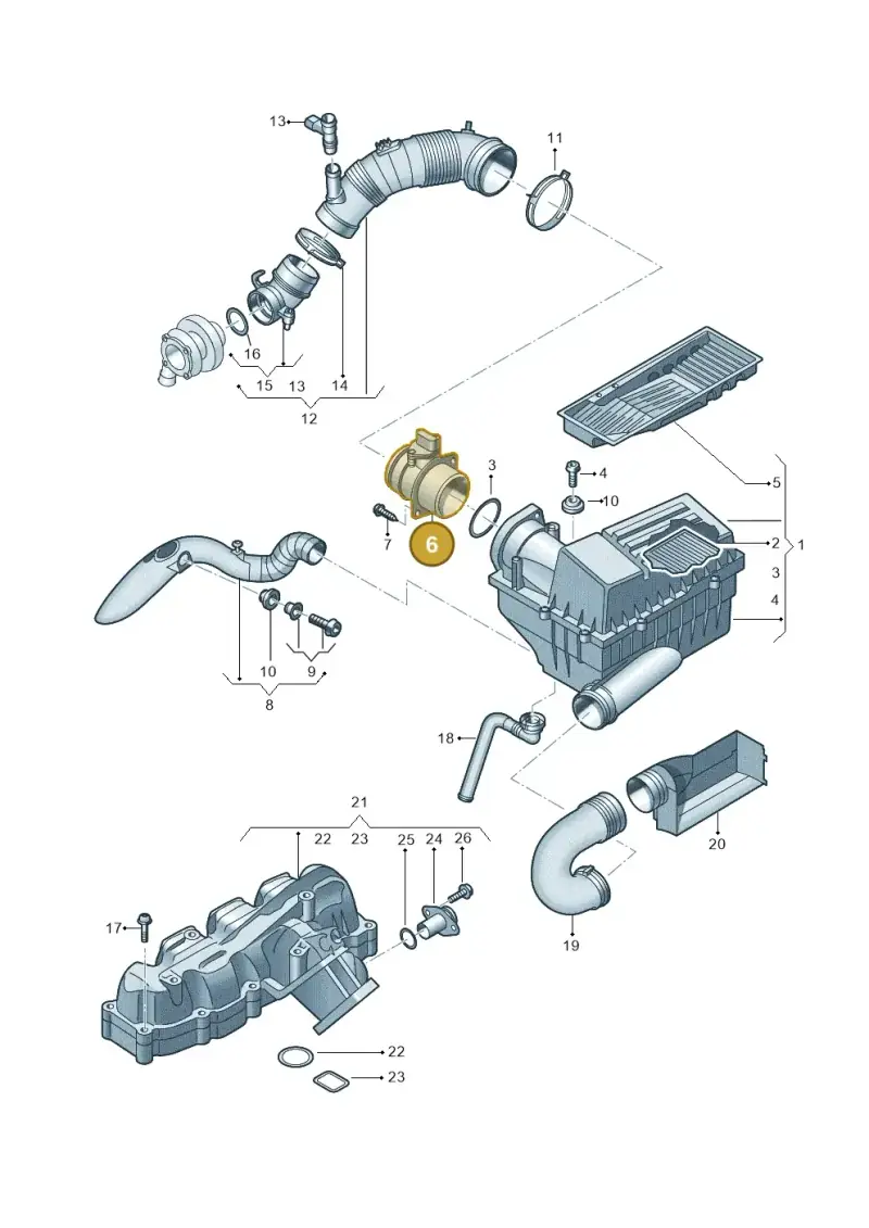 03L906461 — Skoda Superb (2013-2015) diagram 694129500, position 6