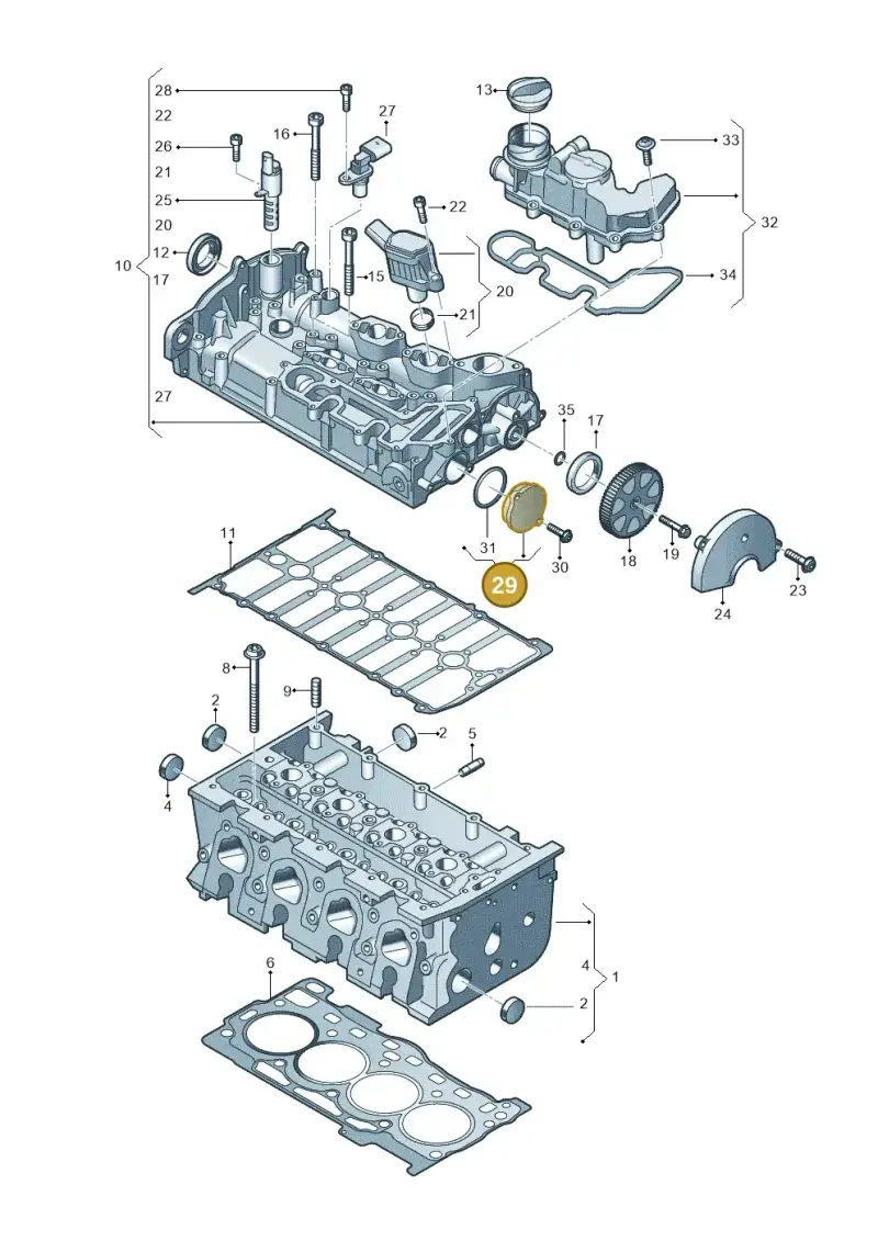 04C103335 — Skoda Octavia (2019-2024) diagram 827103460, position 29