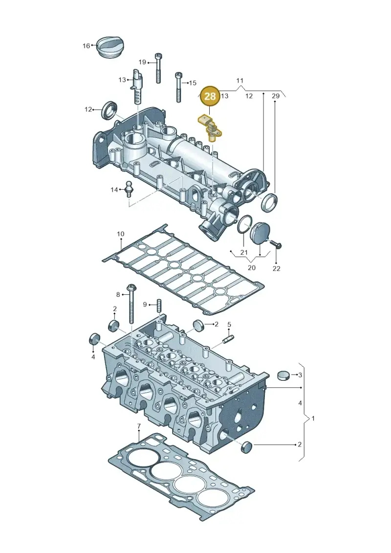 04C907601K — Skoda Fabia (2021-) diagram 837103410, position 28