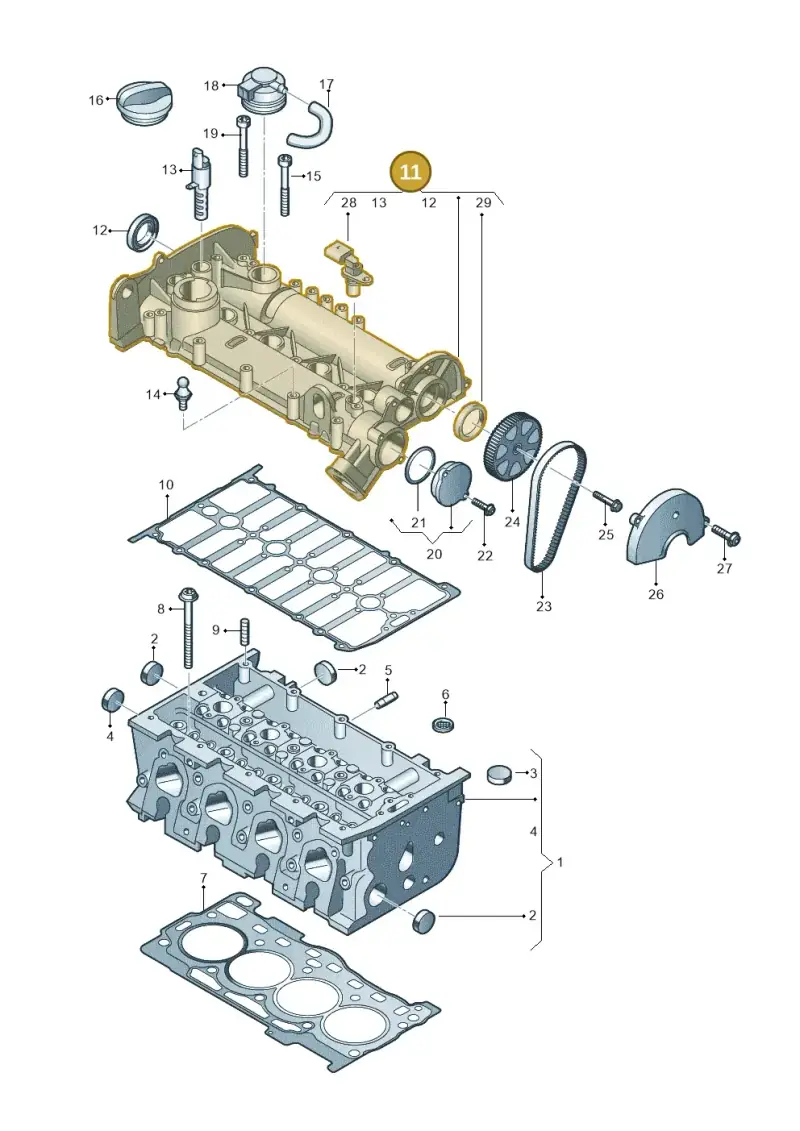 04E103469EA — Skoda Octavia (2019-2024) diagram 746103410, position 11