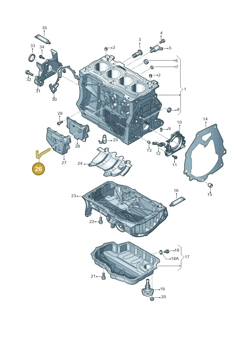 04E103493Q — Skoda Octavia (2019-2024) diagram 747103120, position 26