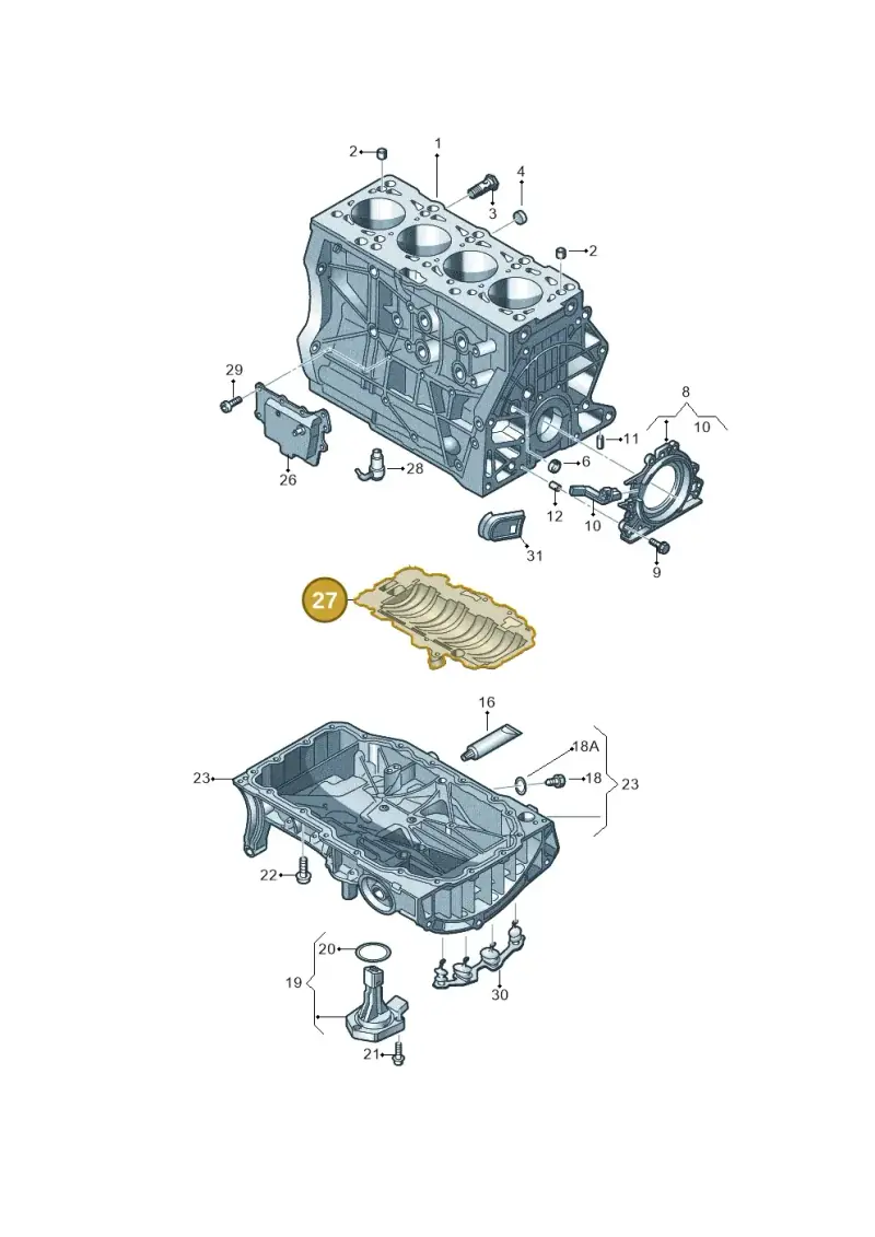 04E103623T — Skoda Octavia (2019-2024) diagram 827103070, position 27