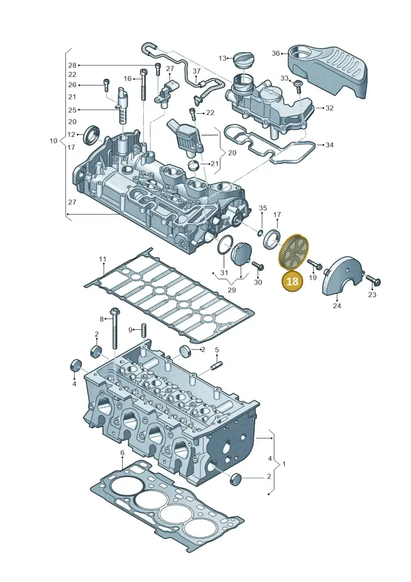 04E109111AP — Skoda Fabia (2021-) diagram 813103460, position 18