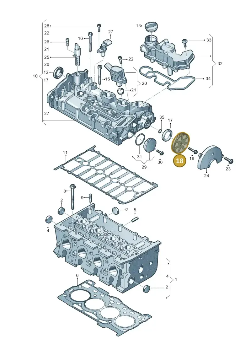04E109111AP — Skoda Kamiq (2019-) diagram 827103460, position 18