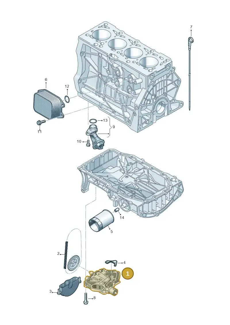 04E115103M — Skoda Octavia (2019-2024) diagram 746115030, position 1