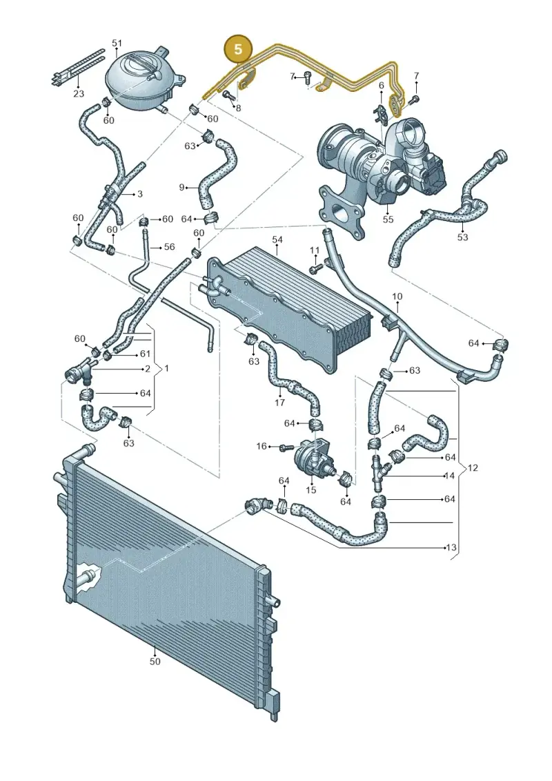 04E121497J — Skoda Octavia (2019-2024) diagram 719121090, position 5