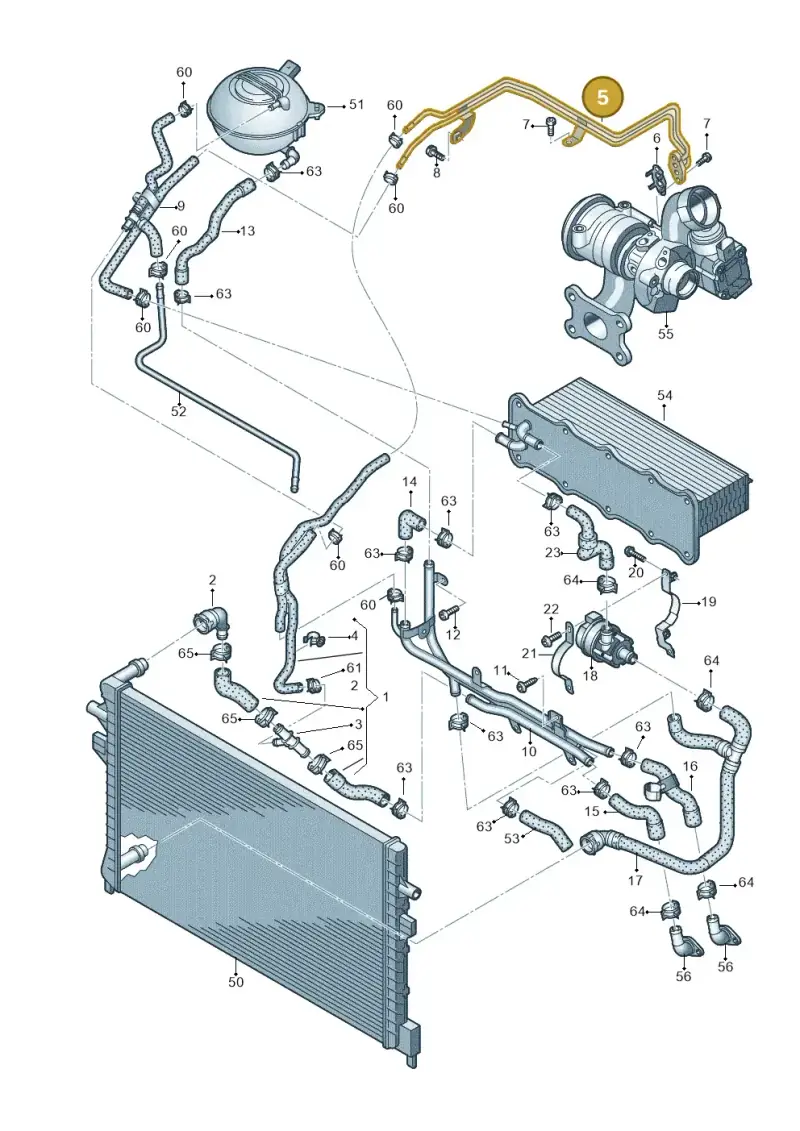 04E121497Q — Skoda Superb Combi (2015-2024) diagram 745121600, position 5