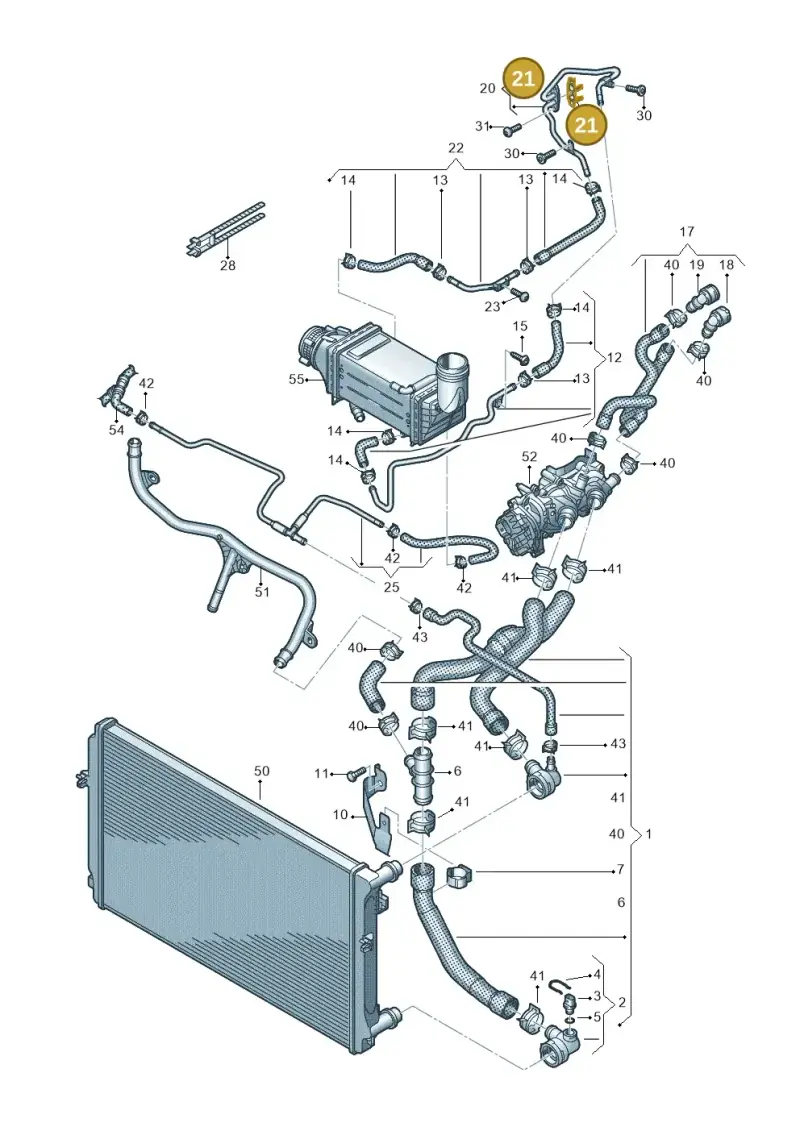 04E121687F — Skoda Fabia (2021-) diagram 890121031, position 21