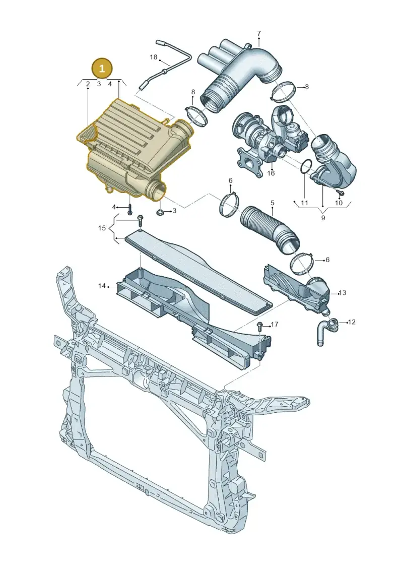 04E129611L — Skoda Octavia (2019-2024) diagram 866129100, position 1