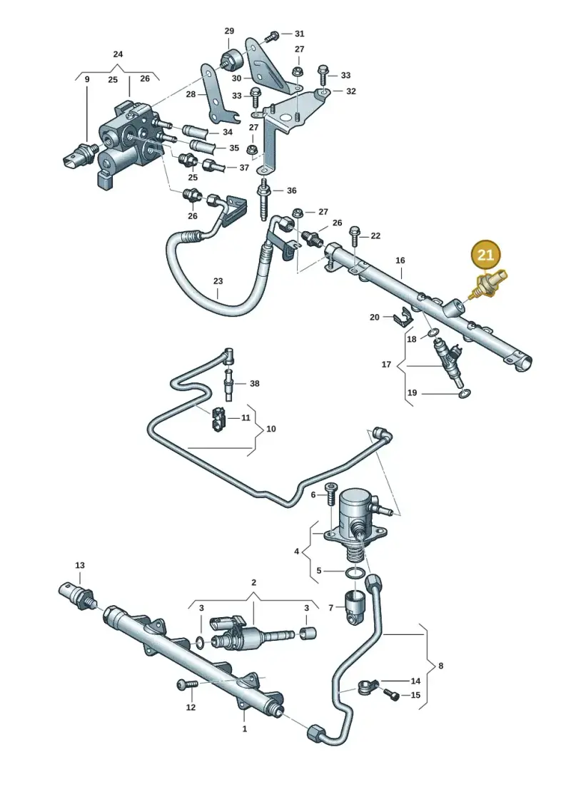 04E906054B — Skoda Octavia (2019-2024) diagram 596133575, position 21