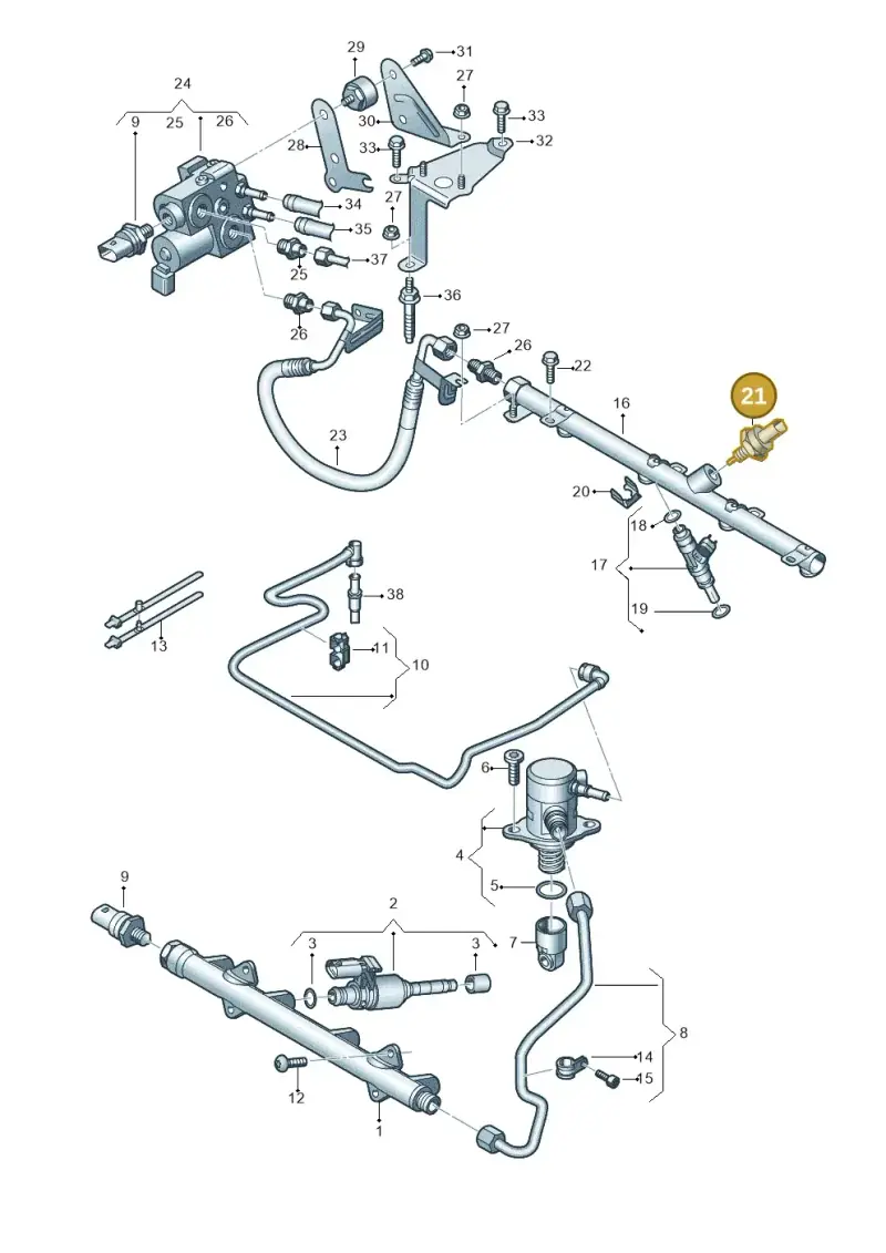 04E906054B — Skoda Octavia (2019-2024) diagram 827133132, position 21