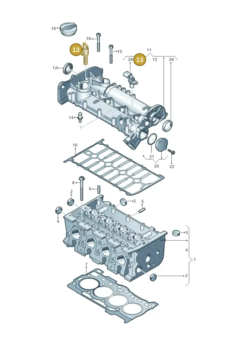 04E906455AC — Skoda Fabia (2021-) diagram 837103410, position 13