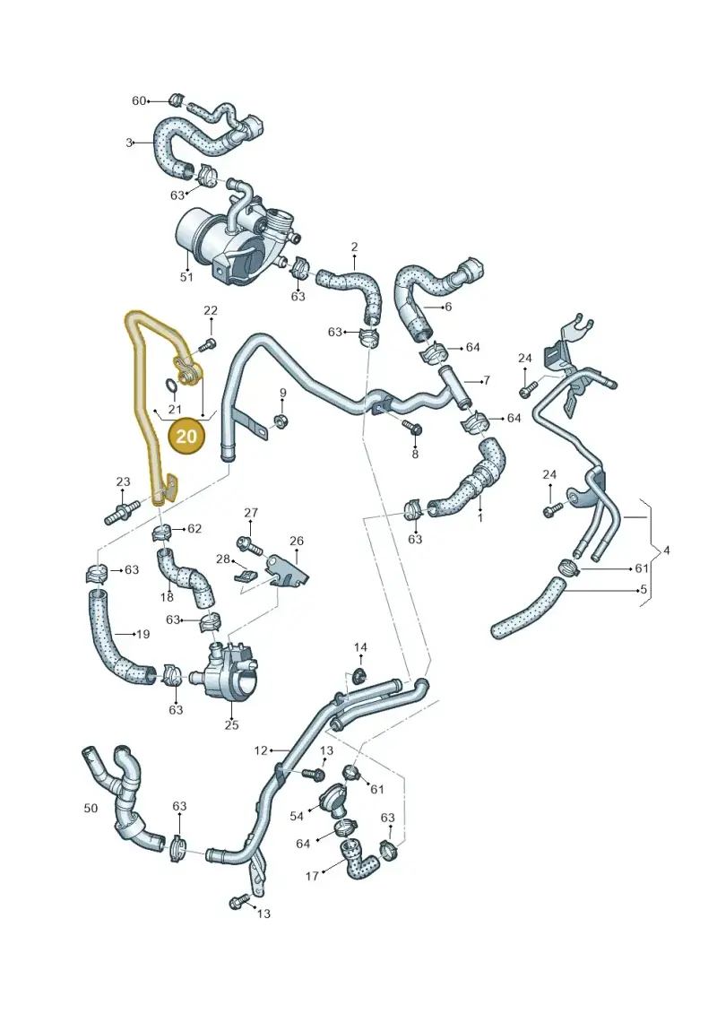 04L121065AJ — Skoda Kamiq (2019-) diagram 891121150, position 20