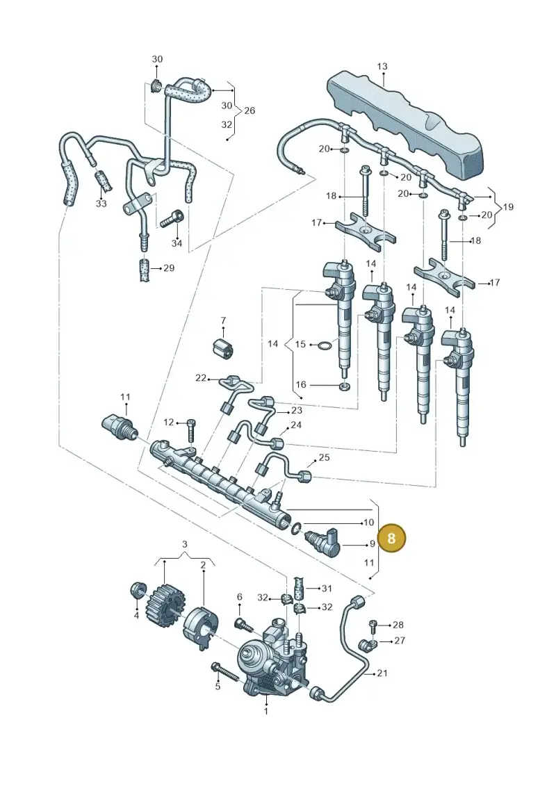 04L130089B — Skoda Octavia (2019-2024) diagram 746130000, position 8