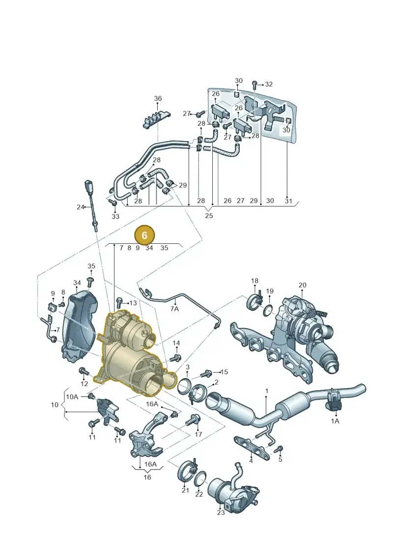04L131678NX — Skoda Superb Combi (2015-2024) diagram 851253040, position 6