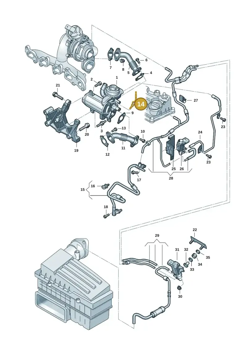 04L906088AK — Skoda Octavia (2019-2024) diagram 2ka131030, position 14