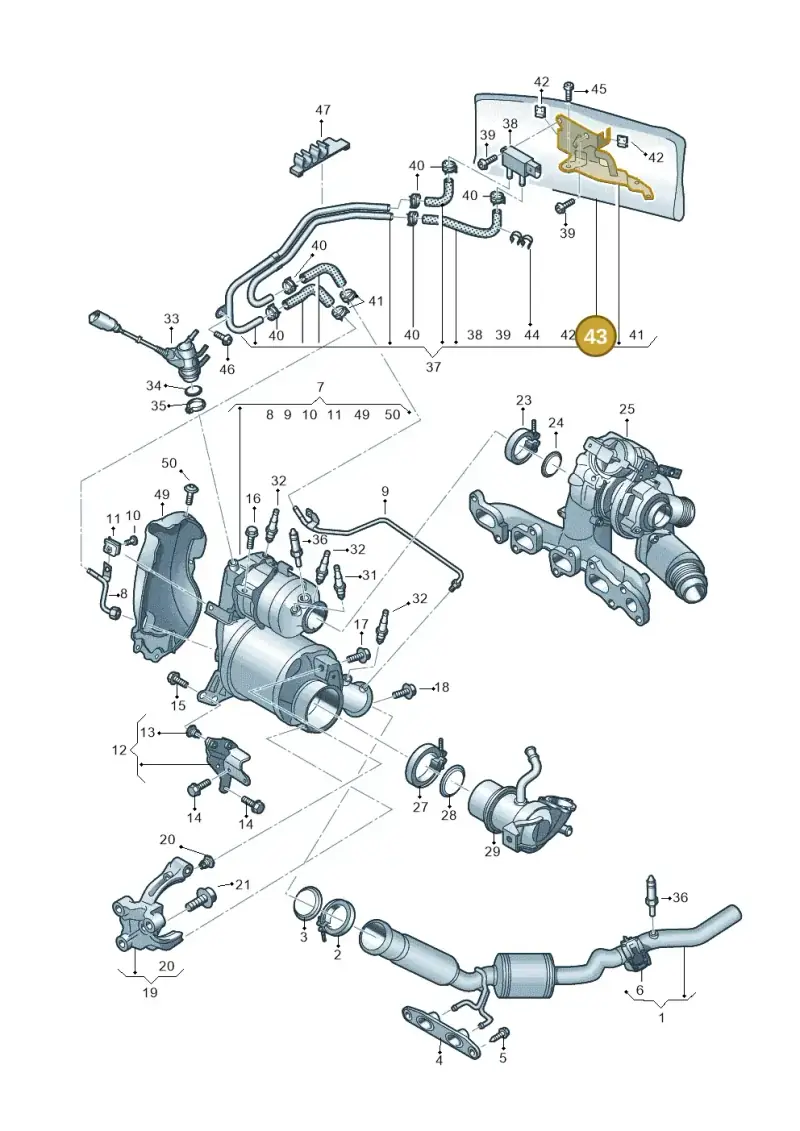 04L971461N — Skoda Octavia (2017-2020) diagram 803253500, position 43