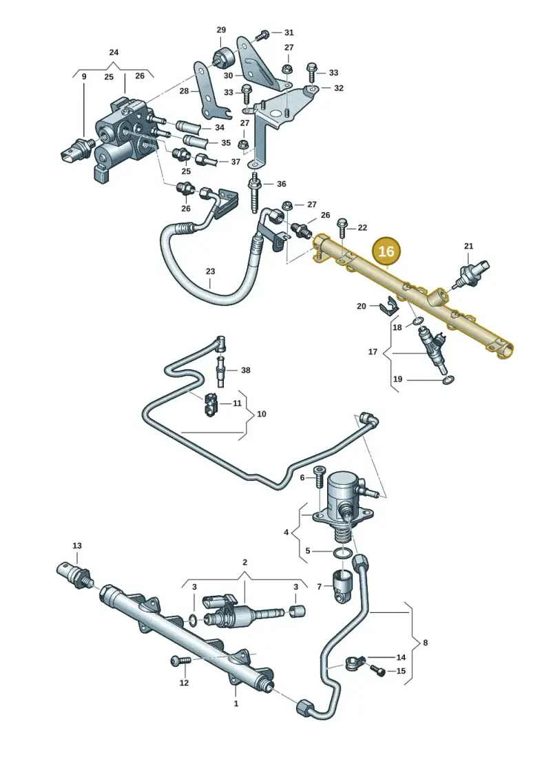 05E133317A — Skoda Octavia (2019-2024) diagram 596133575, position 16