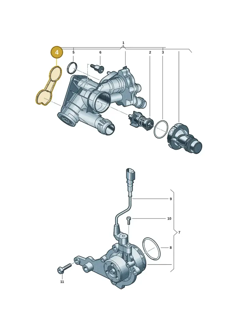 05L121139B — Skoda Octavia (2019-2024) diagram 7t0121080, position 4