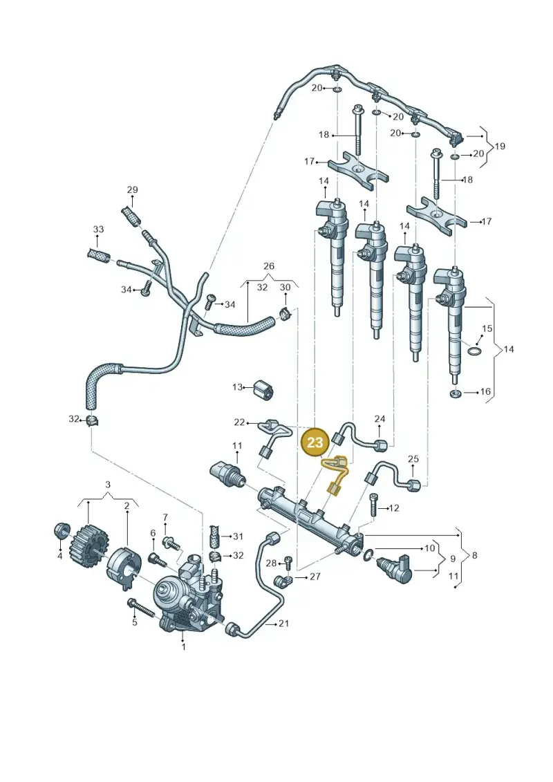 05L130302A — Skoda Octavia (2019-2024) diagram 793130020, position 23