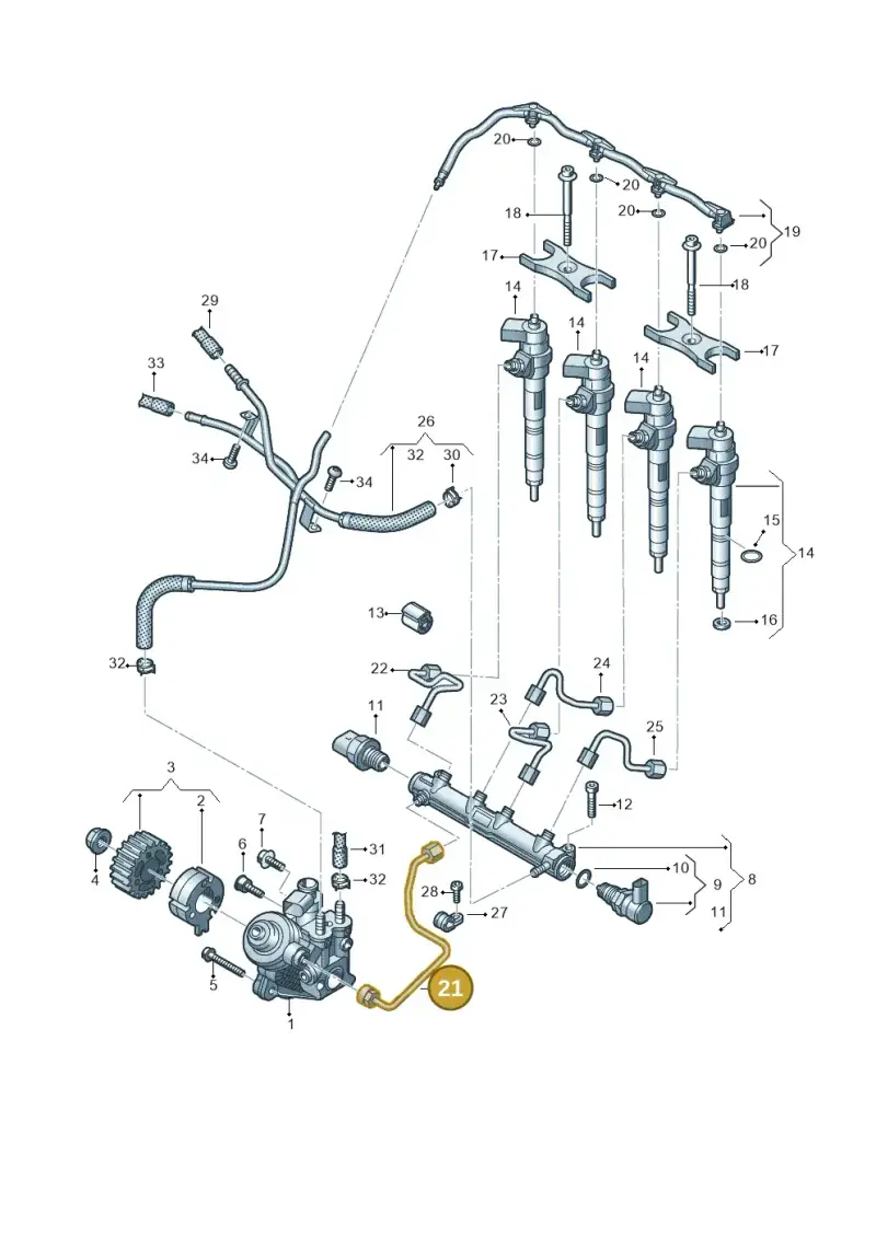 05L130321B — Skoda Octavia (2019-2024) diagram 793130020, position 21