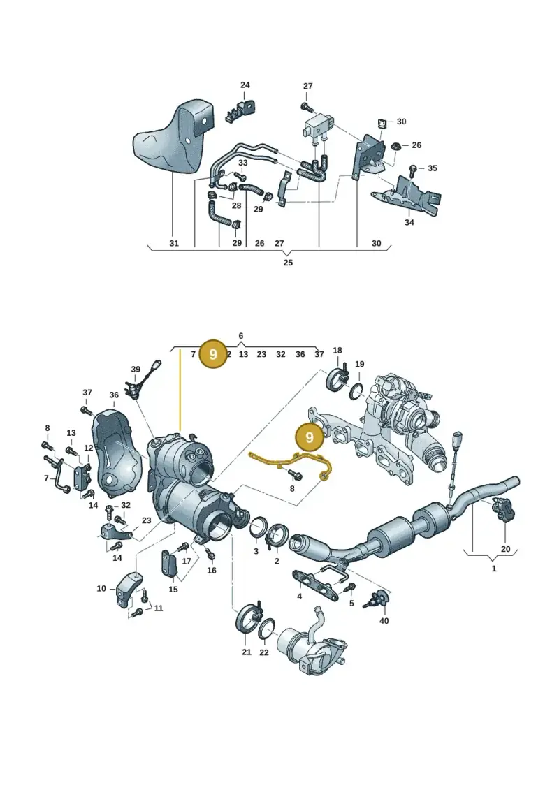 05L131582J — Skoda Octavia (2019-2024) diagram 2ka253050, position 9