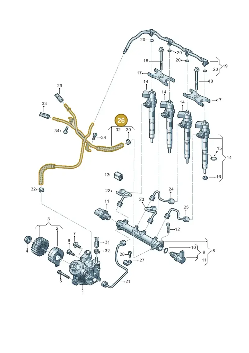 05L201360C — Skoda Octavia (2019-2024) diagram 793130020, position 26