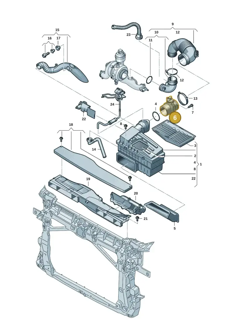 05L906461B — Skoda Octavia (2019-2024) diagram 2ka129130, position 6