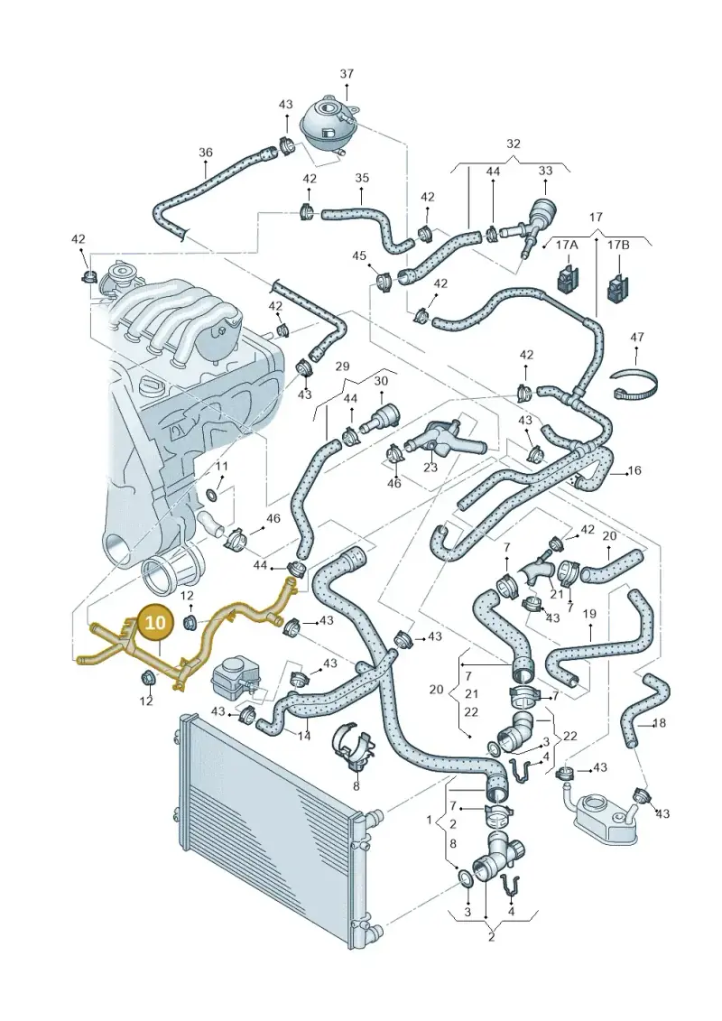 06A121065D — Skoda OCTAVIA/COMBI/4X4      01> (2000-) diagram 209121250, position 10
