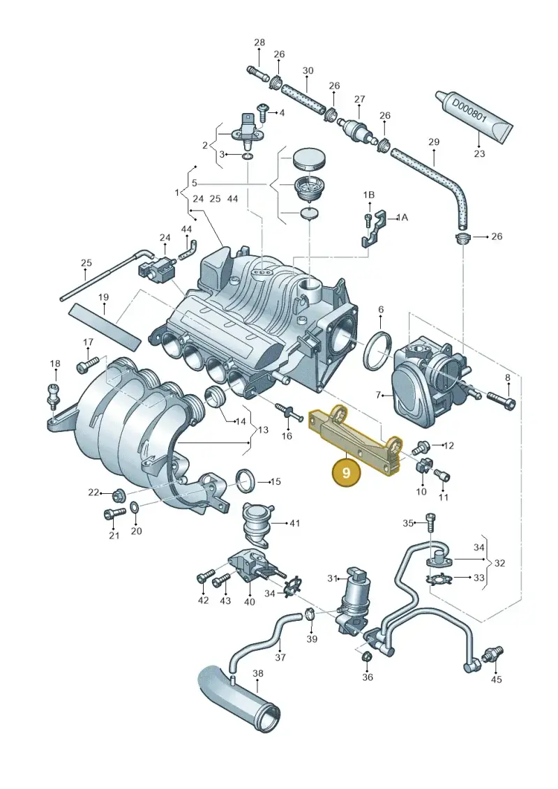 06A129723Q — Skoda OCTAVIA/COMBI/4X4      04> (2004-) diagram 419133150, position 9