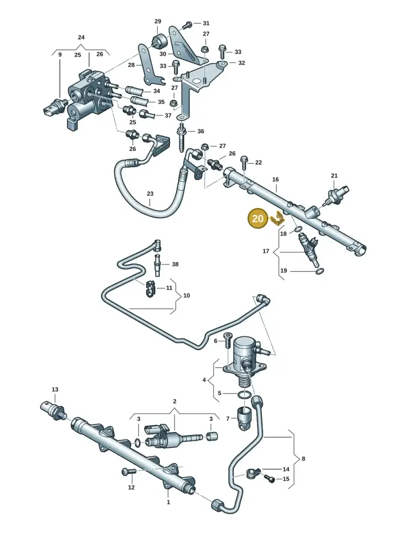 06A133047A — Skoda Octavia (2019-2024) diagram 596133575, position 20