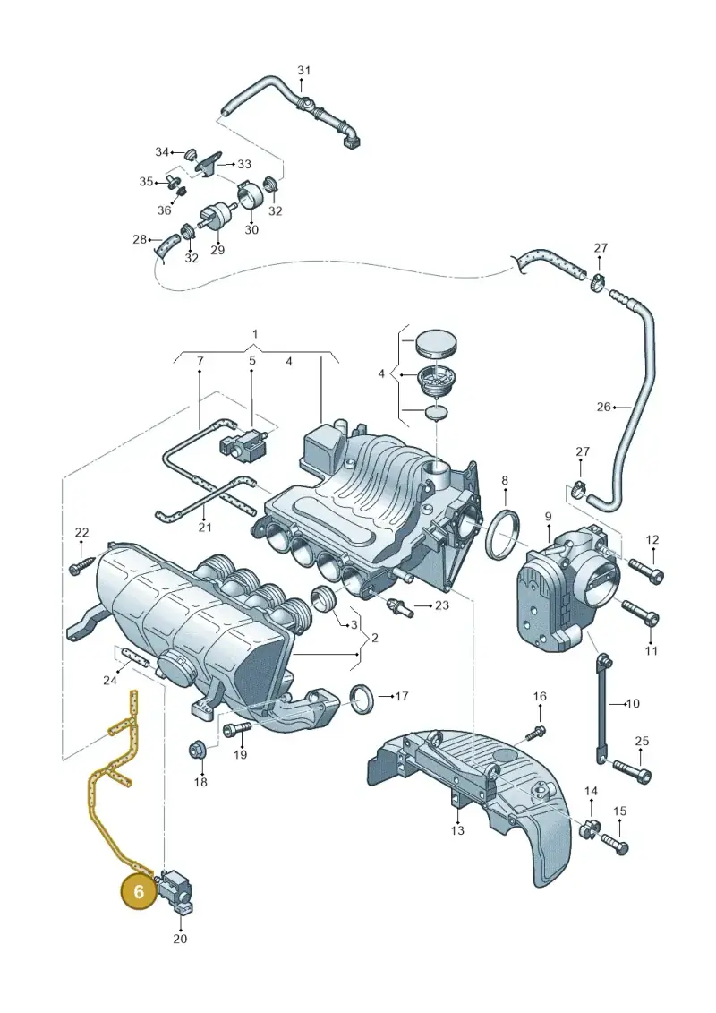 06A133773N — Skoda OCTAVIA/COMBI/4X4      01> (2000-) diagram 266133240, position 6