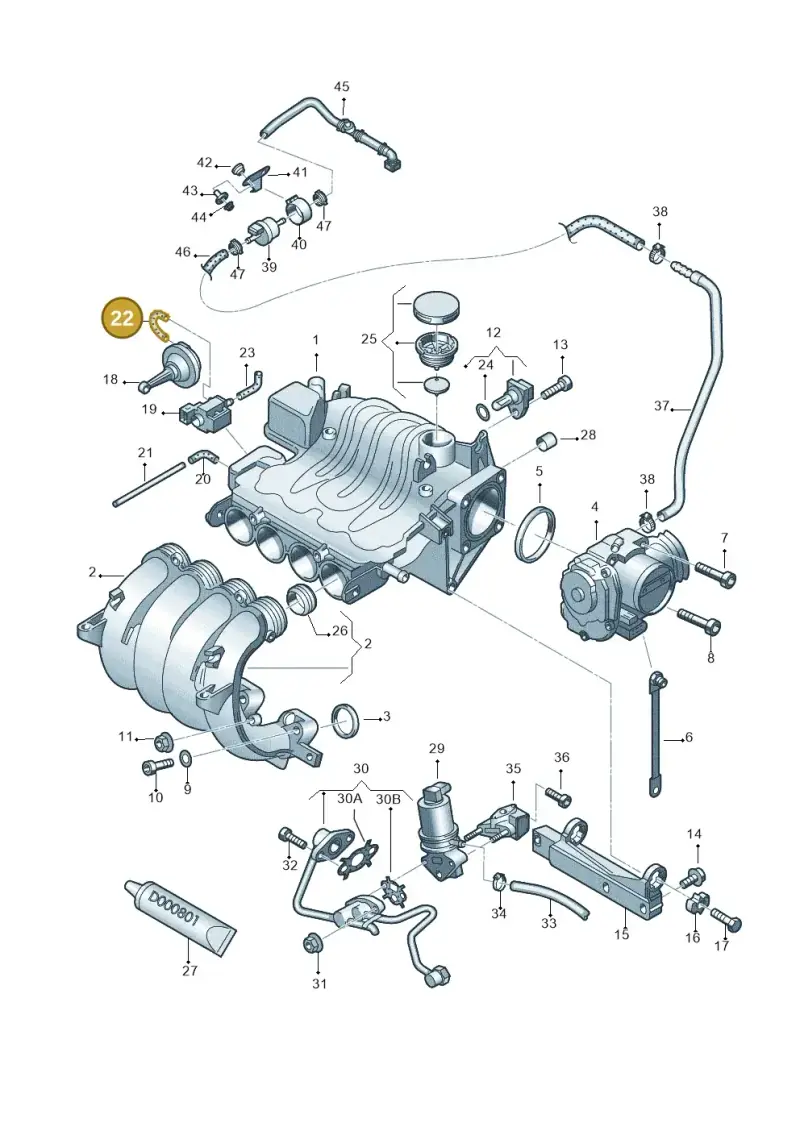 06A133778L — Skoda OCTAVIA/COMBI/4X4      01> (2000-) diagram 194133150, position 22