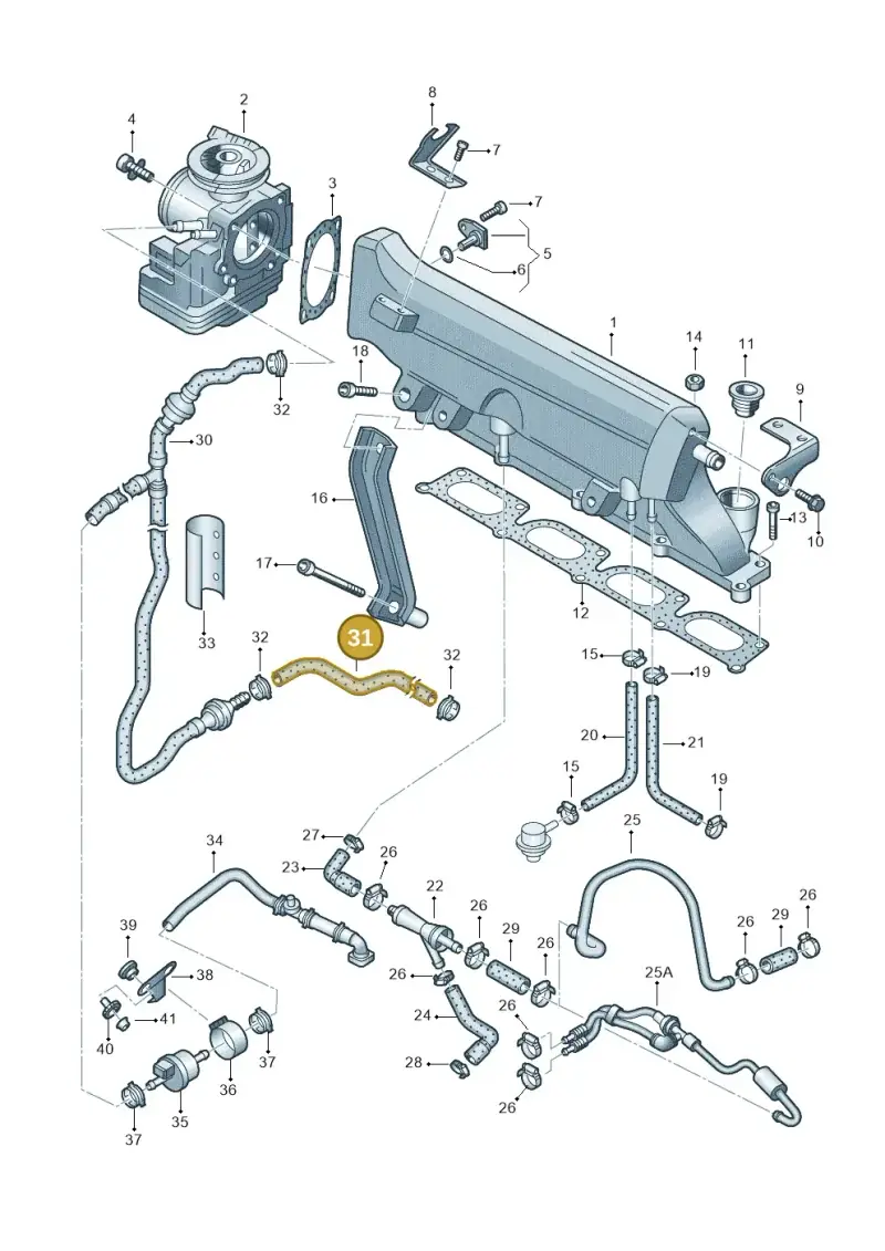06A133781P — Skoda OCTAVIA/COMBI/4X4      01> (2000-) diagram 194133260, position 31