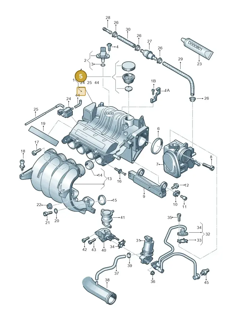 06A198205A — Skoda OCTAVIA/COMBI/4X4      04> (2004-) diagram 419133150, position 5