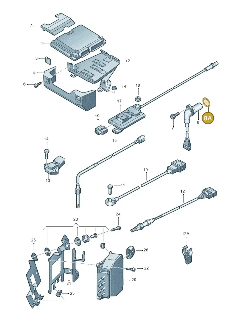 06A906445 — Skoda Superb (2013-2015) diagram 419906300, position 8A