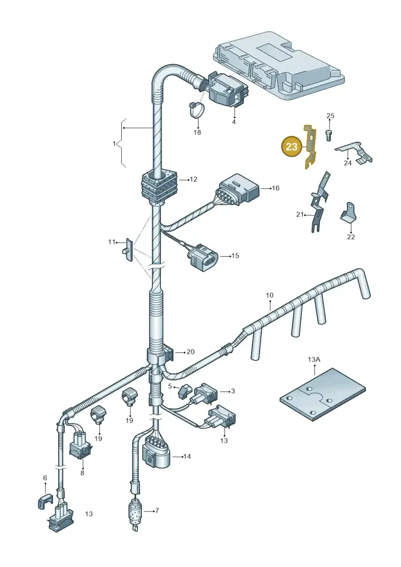 06A971845AB — Skoda FABIA/COMBI            05> (2004-) diagram 225971100, position 23
