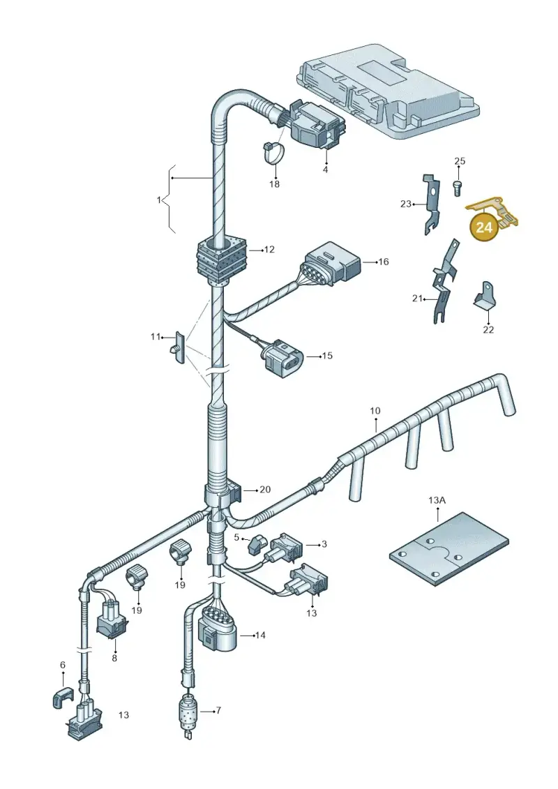 06A971845Q — Skoda FABIA/COMBI            05> (2004-) diagram 225971100, position 24