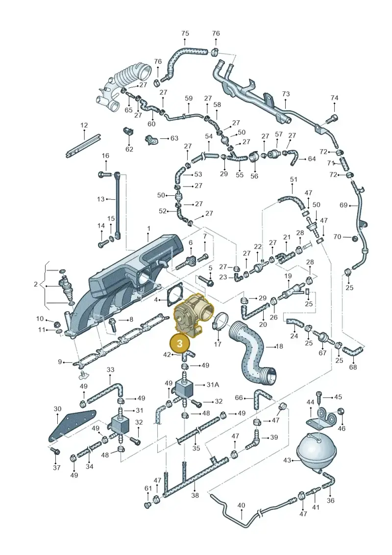 06B133062M — Skoda SUPERB                 02> (2001-) diagram 265133280, position 3