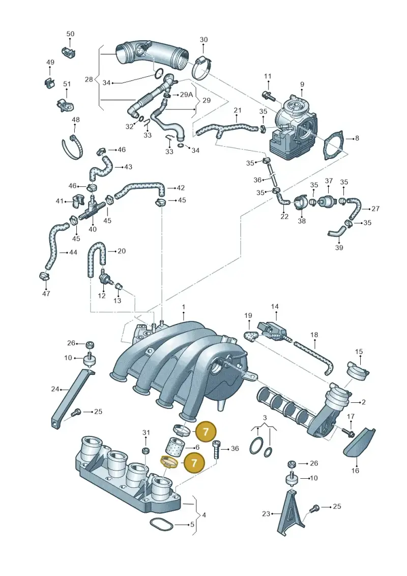 06B133301A — Skoda SUPERB                 02> (2001-) diagram 195133290, position 7