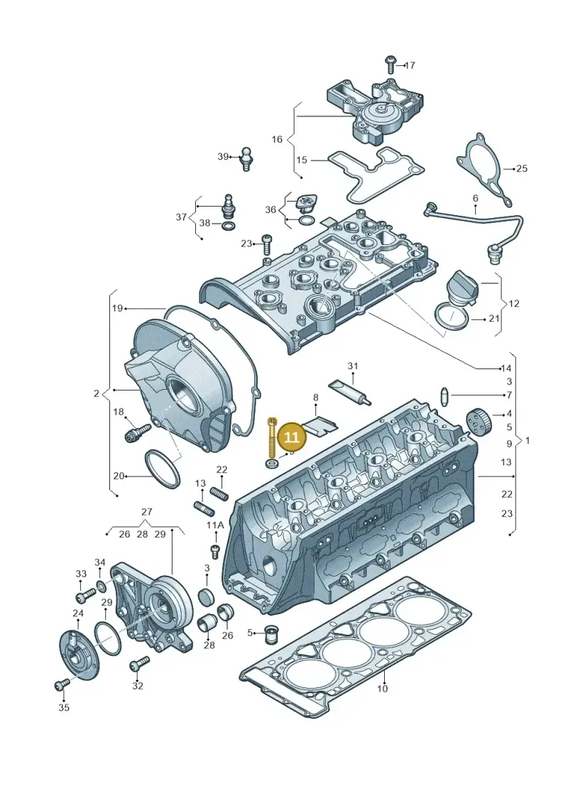 06D103385D — Skoda Superb (2013-2015) diagram 627103530, position 11